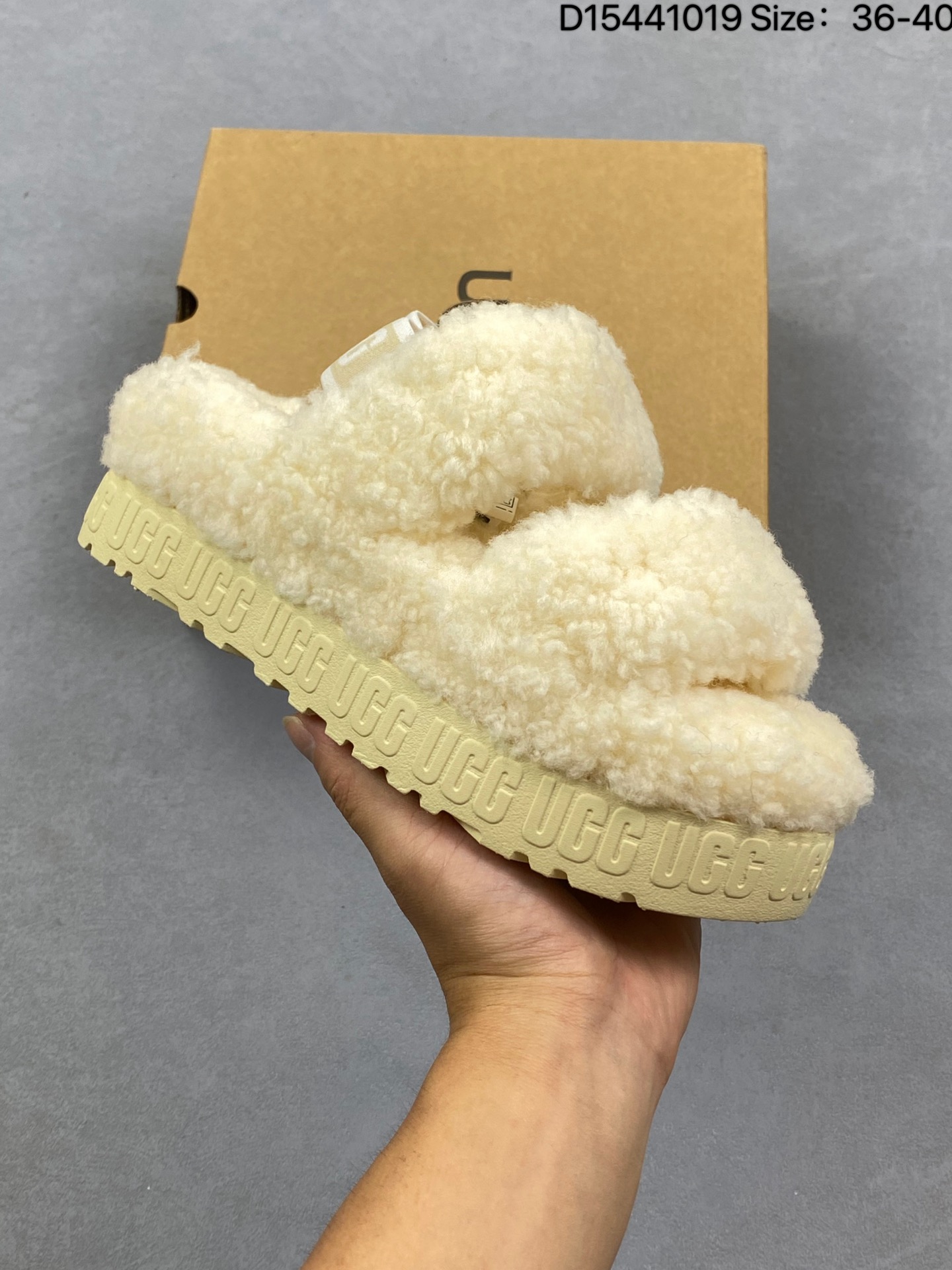 UGG autumn women's comfortable thick-soled slip-on casual loafers lazy furry slippers thumbnail 2