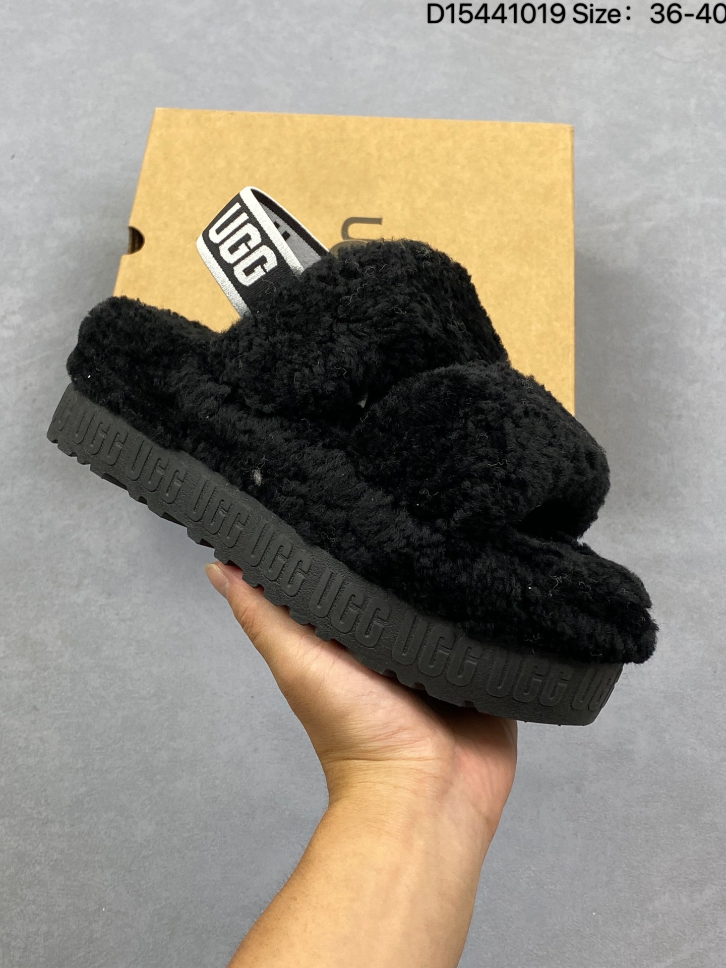 UGG autumn women's comfortable thick-soled slip-on casual loafers lazy furry slippers thumbnail 3