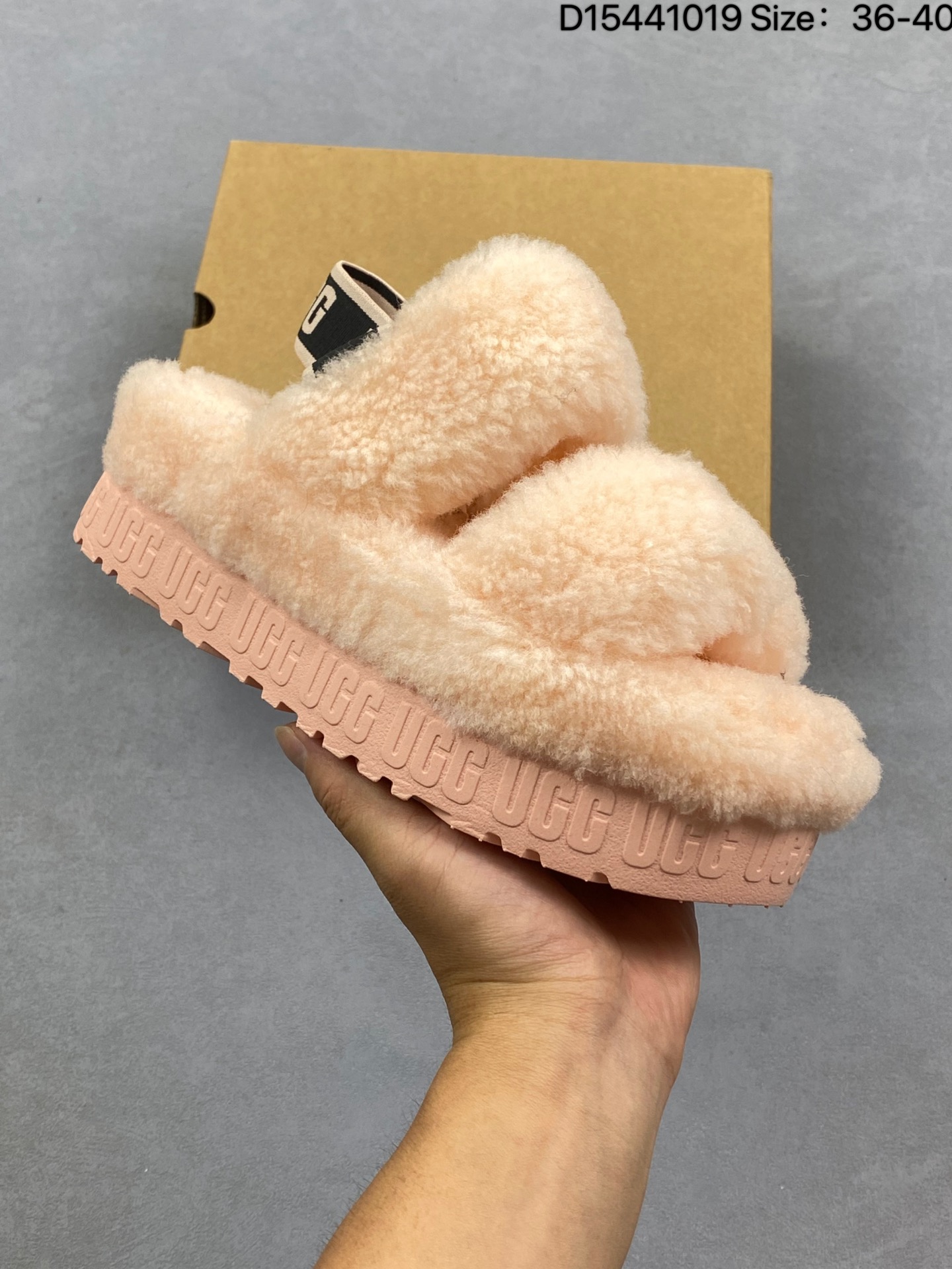 UGG autumn women's comfortable thick-soled slip-on casual loafers lazy furry slippers thumbnail 4