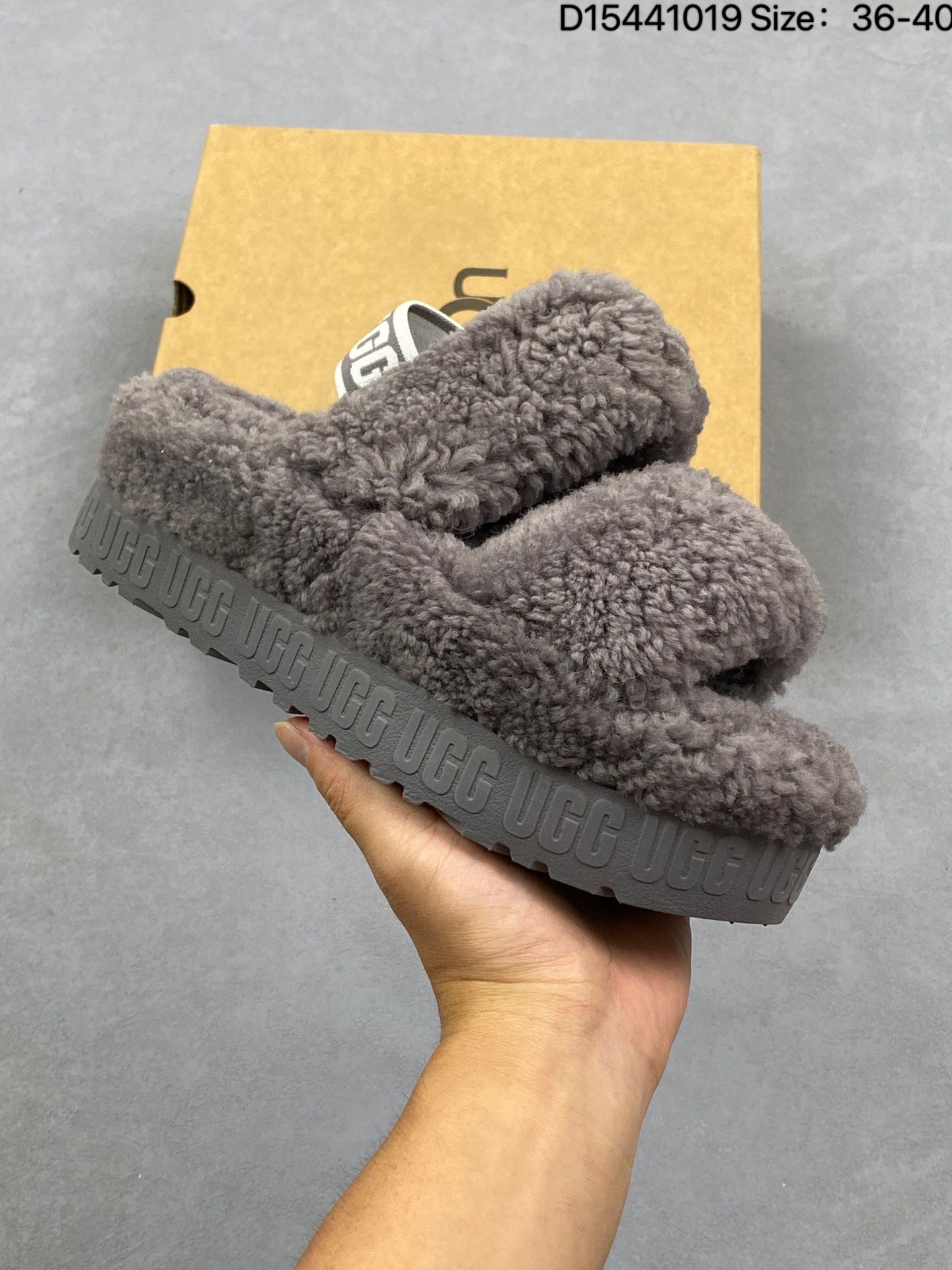 UGG autumn women's comfortable thick-soled slip-on casual loafers lazy furry slippers thumbnail 5